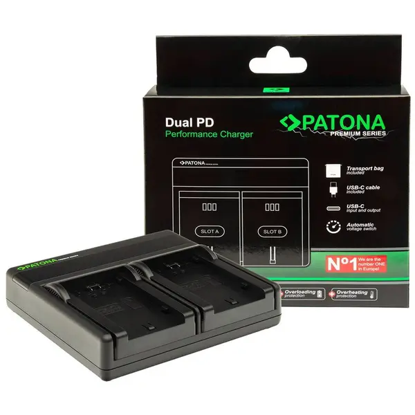 Patona Incarcator Premium Patona Dual PD cu USB compatibiln Canon LP-E6 - 121583