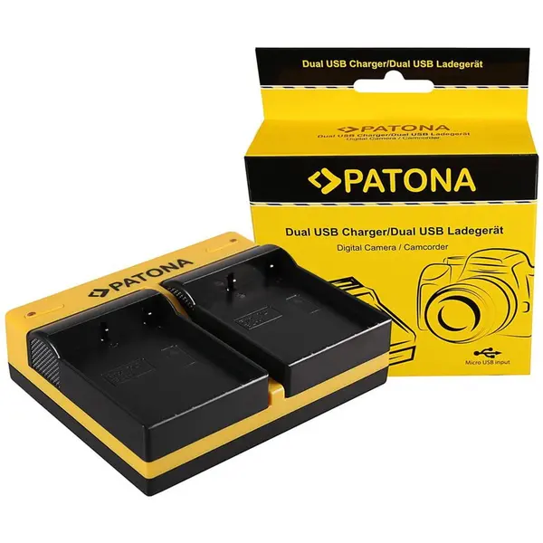 Patona Patona Dual incarcator pentru Olympus BLH-1 OM-D EM-1 Mark 2 EM-1 Mark II BLH-1 OM-D inkl. Micro-USB