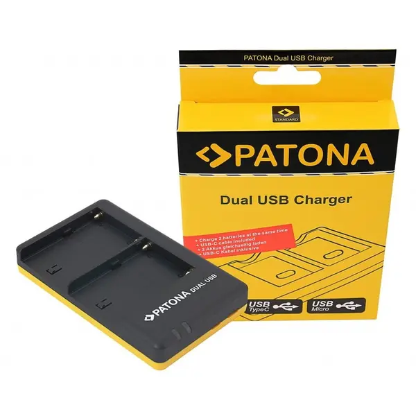 Patona Patona Dual incarcator pentru Sony NP-FM500H FM500H incl. USB-C cable