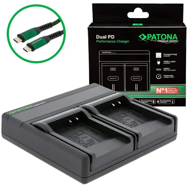 Patona Patona Premium Dual PD Performance incarcator pentru Panasonic CGA-S007E incl. USB-C input/output