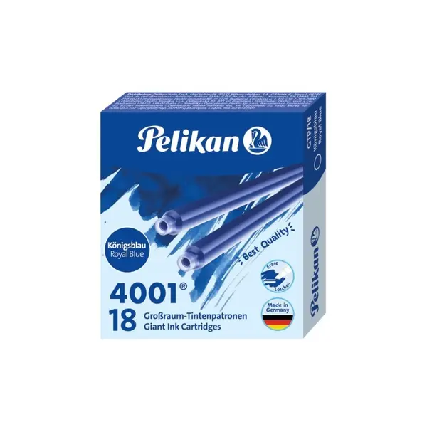 Patroane cerneala mari 18buc/cut, Pelikan, albastru royal