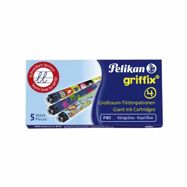 Patroane cerneala mari, 5buc/cut, Pelikan Griffix, albastru