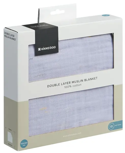 Pătură de muselină cu două straturi KikkaBoo - Seally Me, 100 х 100 cm