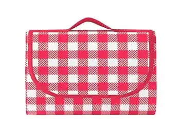 Patura de picnic dimensiune 100x150cm culoare ROSU cu carouri