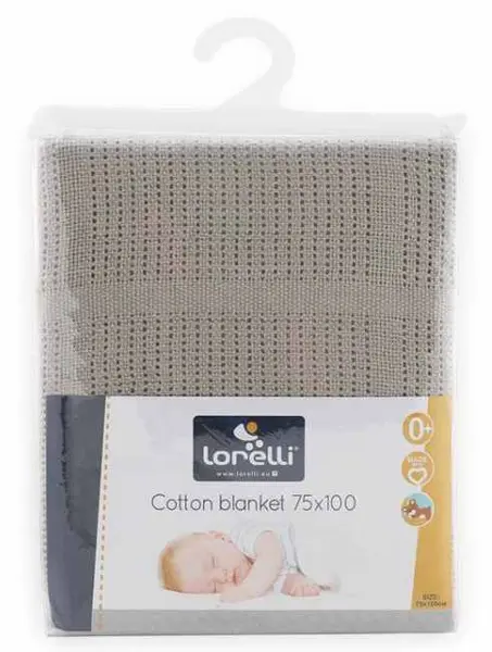 Pătură din bumbac Lorelli - 75 x 100 cm, gri