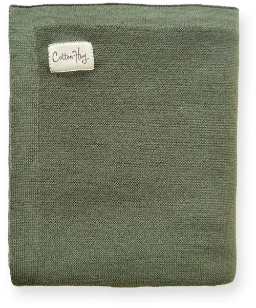 Pătură Merino Cotton Hug - 80 х 100 cm, măslin