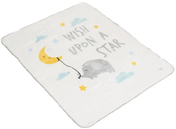 Pătură pentru bebeluși Cangaroo - Softy Wish a upon a star, 110 х 140 cm, alb