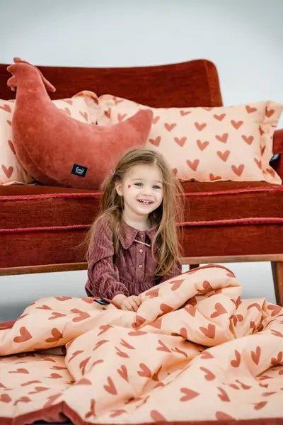 Patura pentru copii La Millou Heartbeat Pink L 110x140 cm