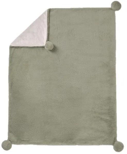 Pătură pentru copii Mayoral - cu pompoane, verde