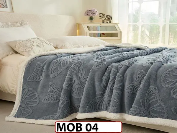 Patura Pufoasa Cocolino cu Blanita pentru pat dublu MOB 04