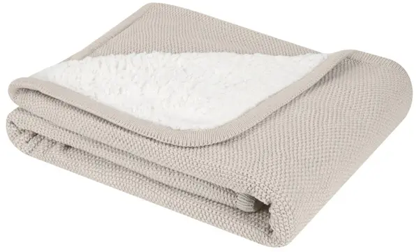 Pătură tricotată din bumbac KikkaBoo - Dream Big, Beige