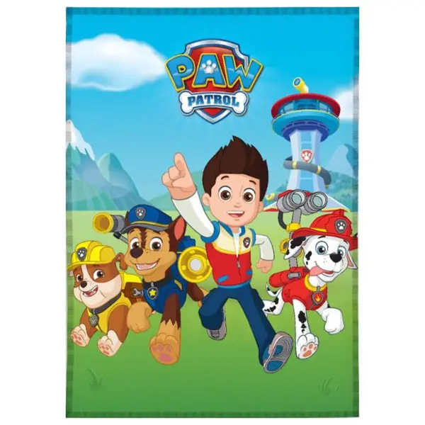 Paturica bebe Paw Patrol Funday, 100x140cm, albastru cu rosu Engros