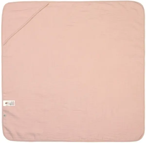 Păturică cu glugă Lassig - Cozy Care, 90 x 90 cm, roz