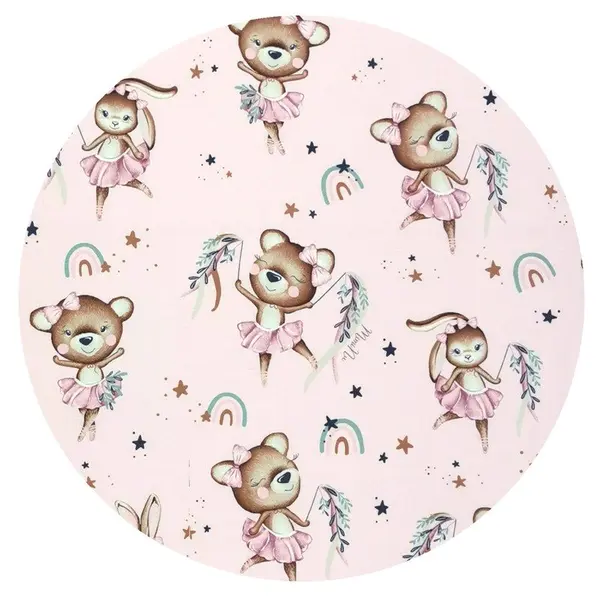 Paturica de infasat MimiNu multifunctionala 75x75 cm Little Ballerina Pink