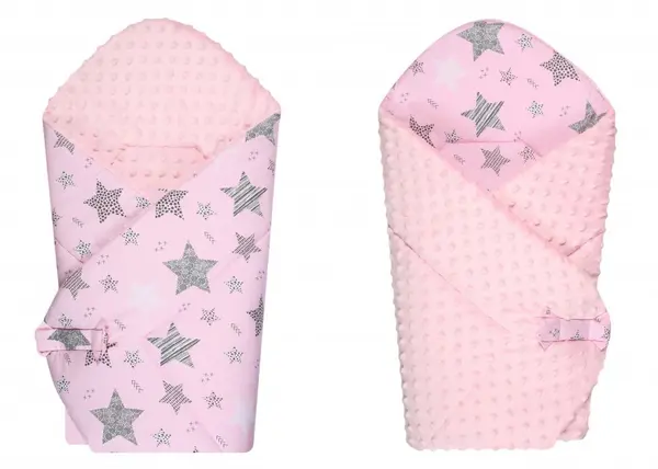 Paturica de infasat multifunctionala 80x80 cm Pink Stars