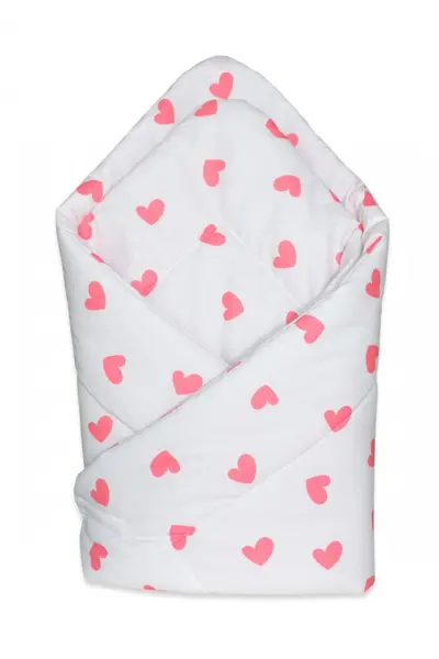 Paturica de infasat nou-nascut 75x75cm model Pink Hearts