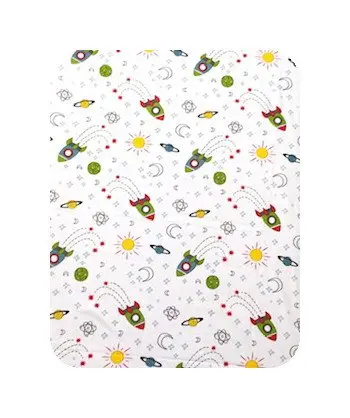 Paturica dubla de vara bebelusi DeLuxe 98x78 cm Aventura in cosmos