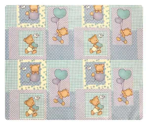Paturica dubla de vara Junior DeLuxe 100x135 cm ursuleti pe albastru