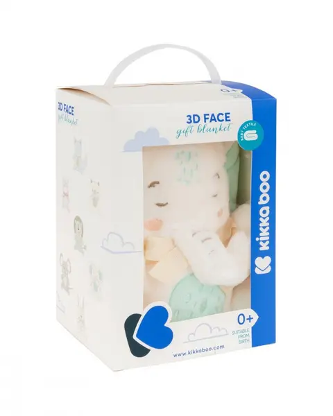 Paturica moale 75x100 cm KikkaBoo Baby blanket 3D Elephant Time