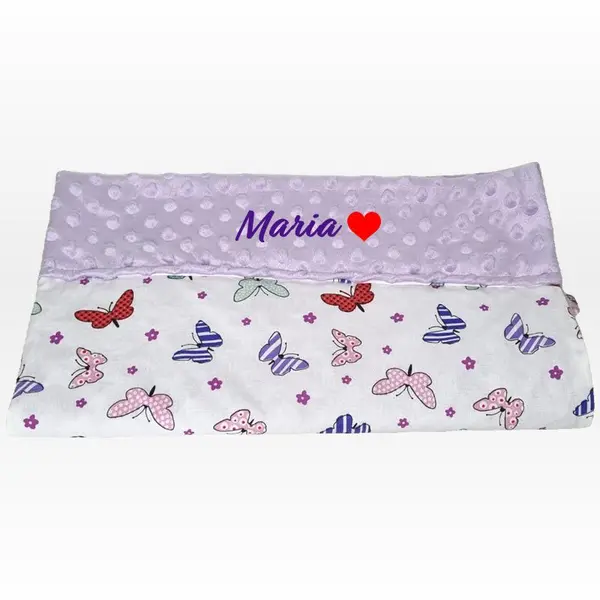 Paturica personalizata – Fluturași si Minky Mov