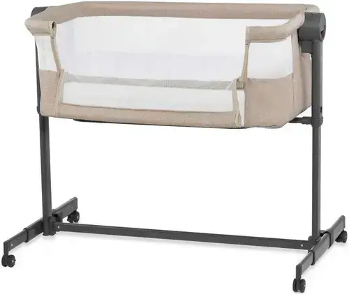 Patut 2 in 1 Kinderkraft Co Sleeper Neste Up 2, inaltime reglabila, poliester (Bej)