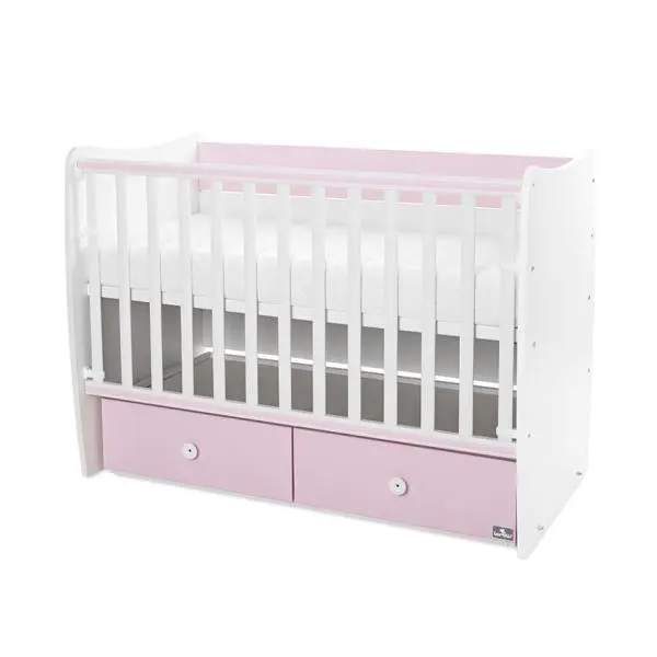 Patut balansoar Lorelli Matrix White Orchid Pink, transformabil, 60x120 cm
