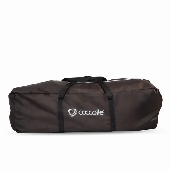 Patut Coccolle Siesta Roz pliabil cu bara cu jucarii, masuta de infasat, saltea, usita de acces cu fermoar