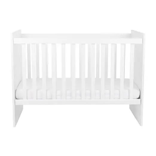 Patut din lemn 124x67 cm KikkaBoo Ayla White,3 nivele de regalare a inaltimii suportului de saltea,PAL laminat de 18 mm si profil MDF,fabricat in conformitate cu EN 716,design stabil si modern