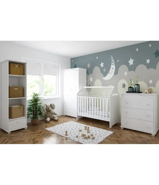 Patut din lemn tip Casuta 120x60 cm Nichiduta House Alb