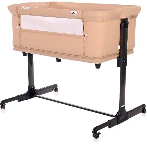 Patut Lorelli 2 in 1 Co-Sleeper Milano Beige, saltea 50 x 87cm, 0 - 3 ani (Bej)