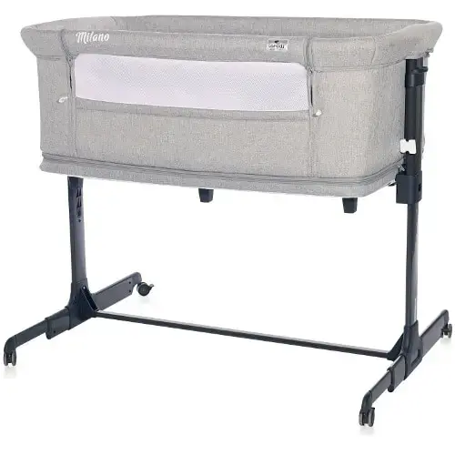 Patut Lorelli 2 in 1 Co-Sleeper Milano, saltea 50 x 87cm, 0 - 3 ani (Gri)