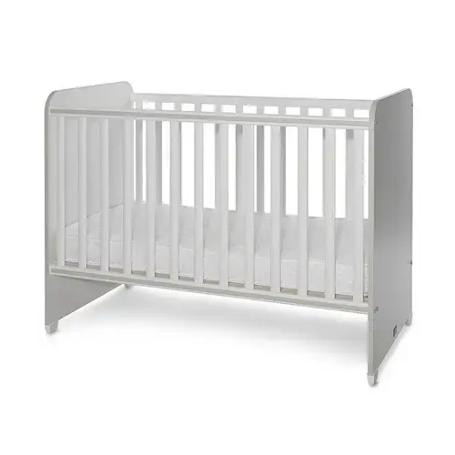 Patut Lorelli Sweet Dream White Milky Green, 2 nivele de inaltime, muchii rotunjite, grilaj detasabil, 60x120 cm