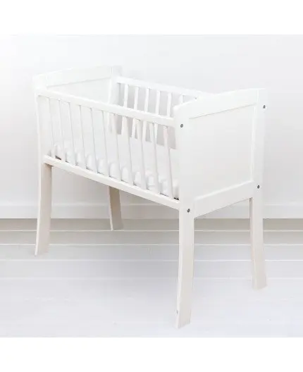 Patut mic co-sleeping din lemn alb cu Saltea Cocos Spuma Cocos 90 x 40 x 7 cm