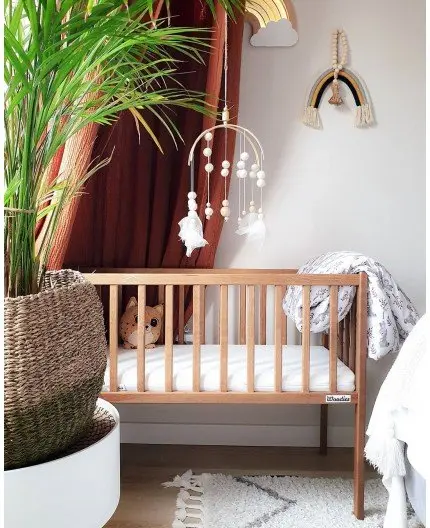 Patut mic co-sleeping din lemn Classic Vintage cu Saltea Cocos Spuma Cocos 90 x 40 x 7 cm