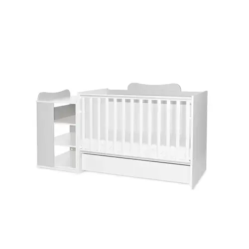 Patut modular multifunctional Lorelli Multi, 5 configurari diferite, 190 x 72 cm, Alb