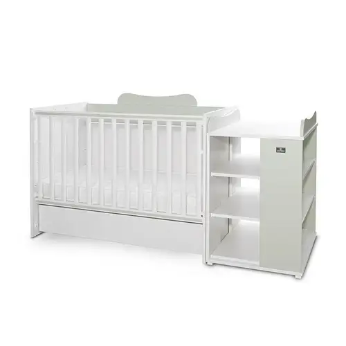 Patut modular multifunctional LORELLI Multi, 5 configurari diferite, 190 x 72 cm, Alb/Verde