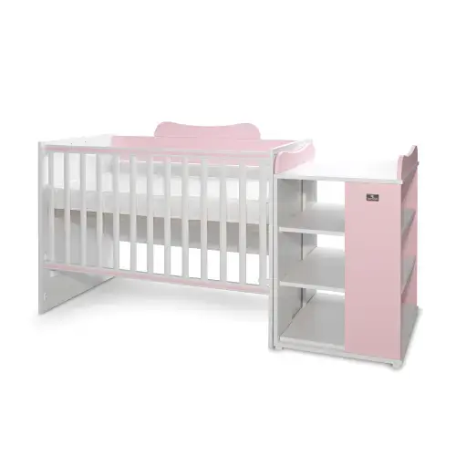 Patut modular multifunctional Lorelli Multi White Orchid Pink, 5 configurari diferite, 190 x 72 cm