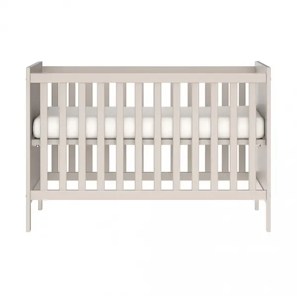Patut pentru bebelusi 120x60 cm Elisabeth II Beige, material mdf, transformabil in Sofa