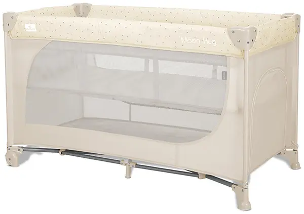 Patut pentru bebeluși cu 2 nivele KinderKraft - Moon Hug, Beige