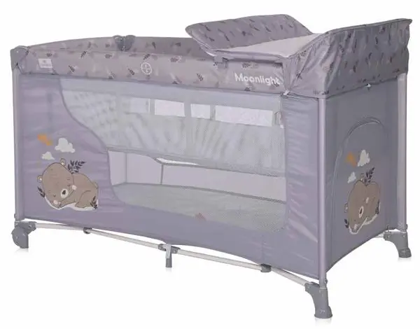 Pătuț pentru bebeluși pe 2 niveluri Lorelli - Moonlight, Grey dream