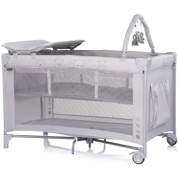 Patut pentru copii Chipolino Luna Platinum pliabil, cu saltea de infasat