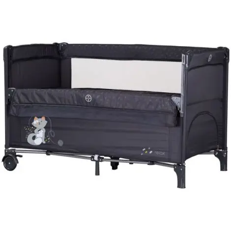 Patut pliabil Chipolino Relax anthracite cu laterala culisanta