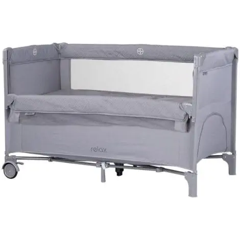 Patut pliabil Chipolino Relax cloud linen cu laterala culisanta