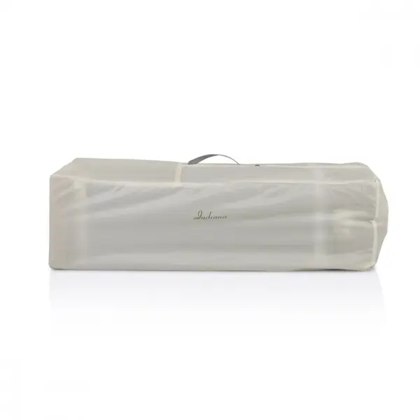 Patut pliabil de calatorie 3in1 Cangaroo Indiana Mint cu 2 nivele, laterala culisanta, organizator haine cu 4 compartimente, segmente plasa de ventilatie, geanta accesorii, saltea si carusel