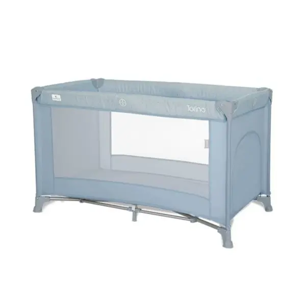Patut pliabil, Lorelli Torino, 1 nivel, cu saltea inclusa si usa laterala cu fermoar, Blue