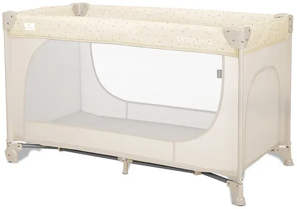 Patut pliabil pentru bebeluși cu un nivel Lorelli - Moon Hug, Beige