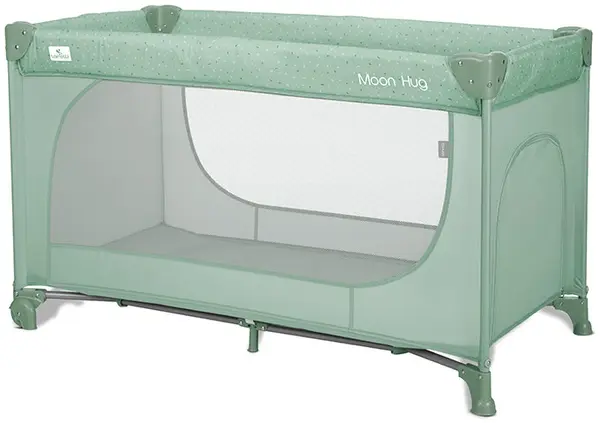 Patut pliabil pentru bebeluși pe un nivel Lorelli - Moon Hug, verde