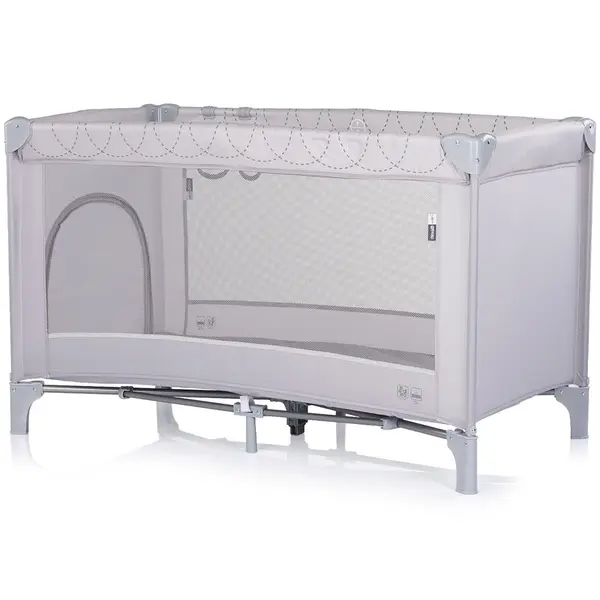Patut pliabil pentru copii Chipolino Capri Platinum, intrare laterala cu fermoar, geanta pentru transport