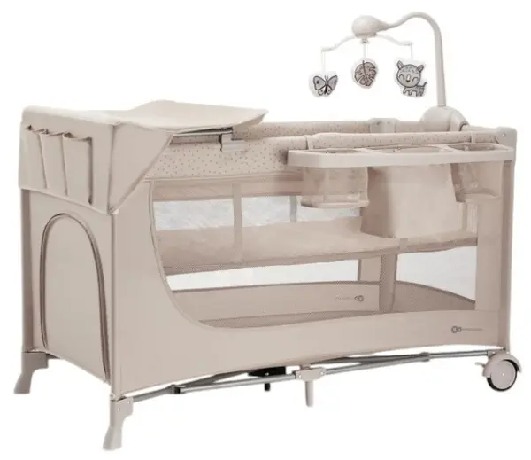 Pătuț pliabil pentru copii Kinderkraft - Joy Full 2, Beige