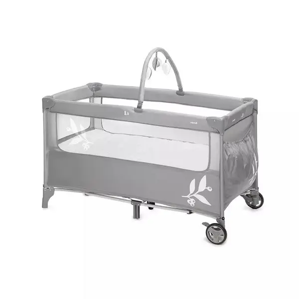 Patut pliant, Jane, Duo Level, Cu roti, Cu arcada cu jucarii, Geanta de transport, Cu doua nivele, Conform standardelor europene EN 716-1:2017+AC:2019EN 16890:2017 + A1:2021, Mist